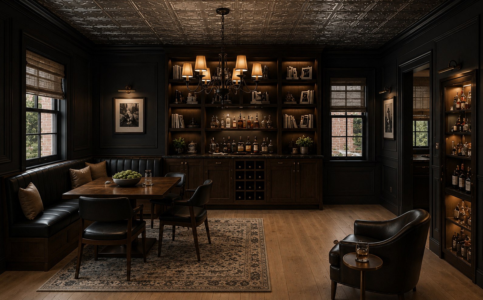 NYC Apartment Renovation — den and bar design concept